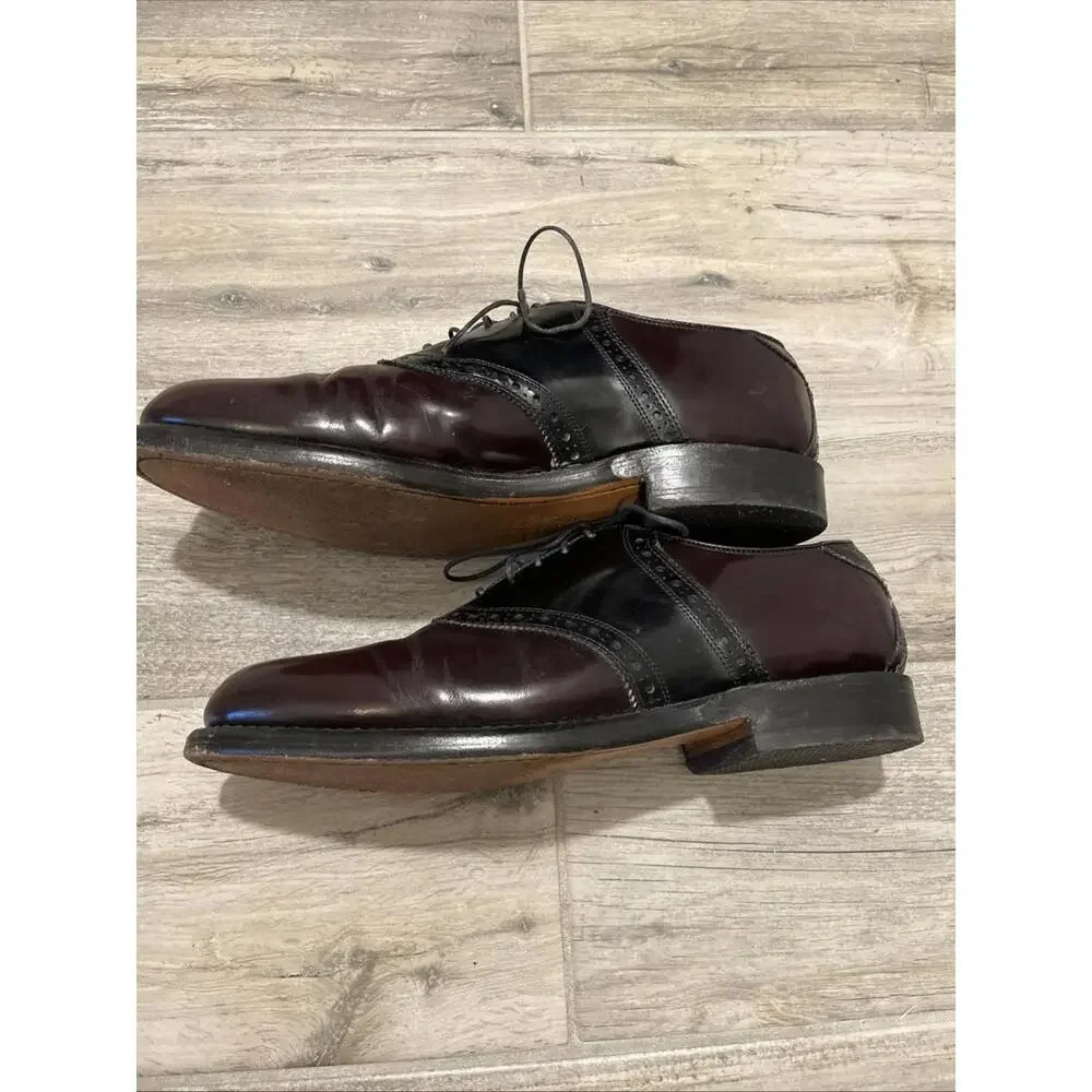 ALLEN EDMONDS SHELTON BURGUNDY BROGUE OXFORD DRESS SHOES SIZE 9D VGC!